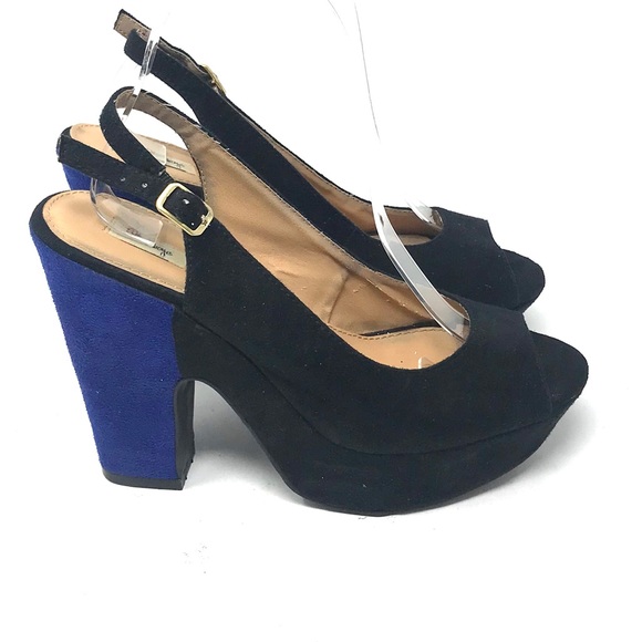 Olsenboye Peep Toe Platform Sling Back Heels - Picture 3 of 8